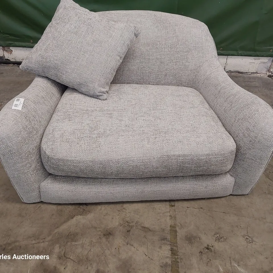 BRAND NEW DESIGNER JOPLIN SNUGGLER CHAIR HOPSACK DOVE FABRIC 