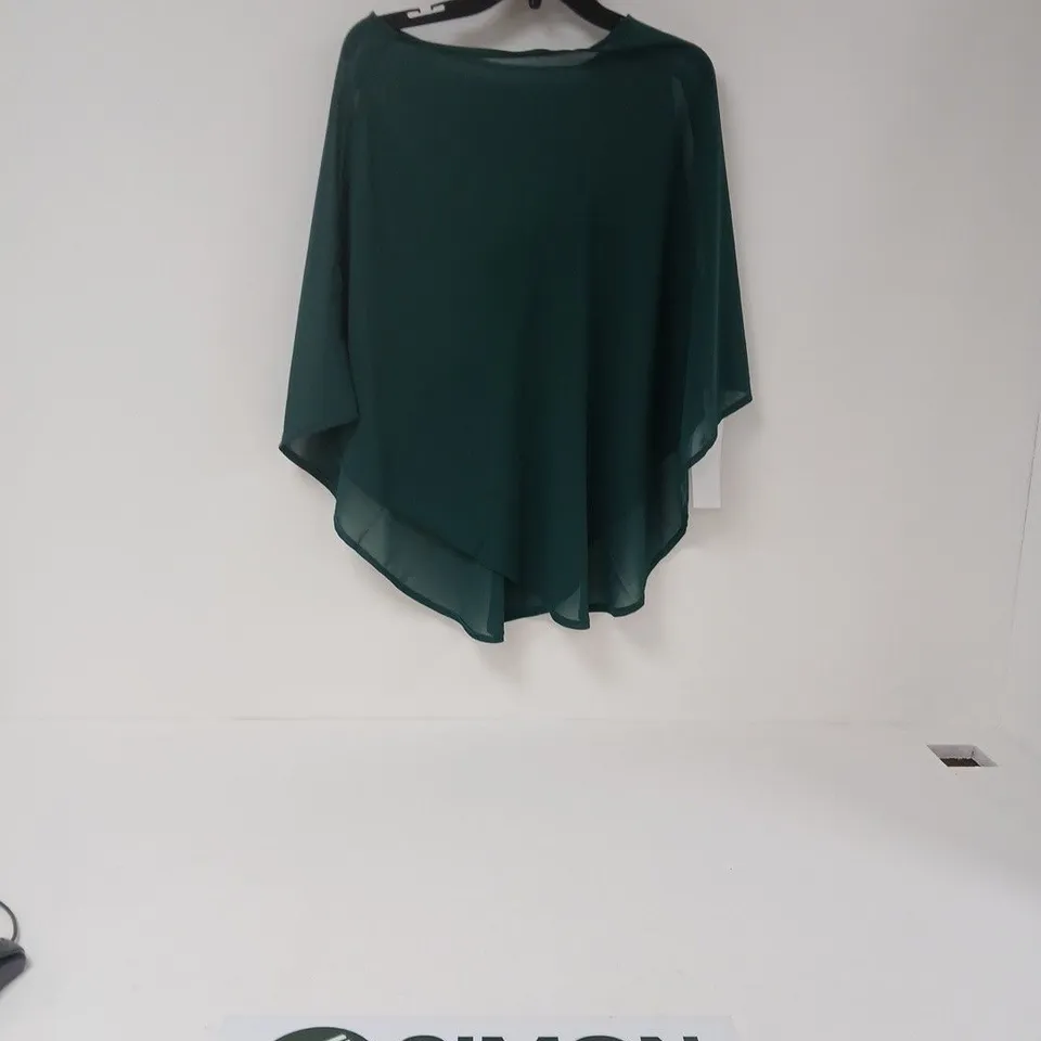XANDER KOSTROMA - GREEN SHEER CAPE-STYLE PONCHO (WOMEN)