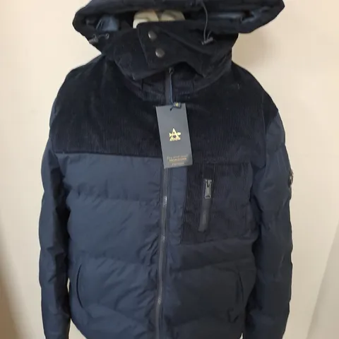 ARROW BLUE CORD DETAIL HOODED COAT - M