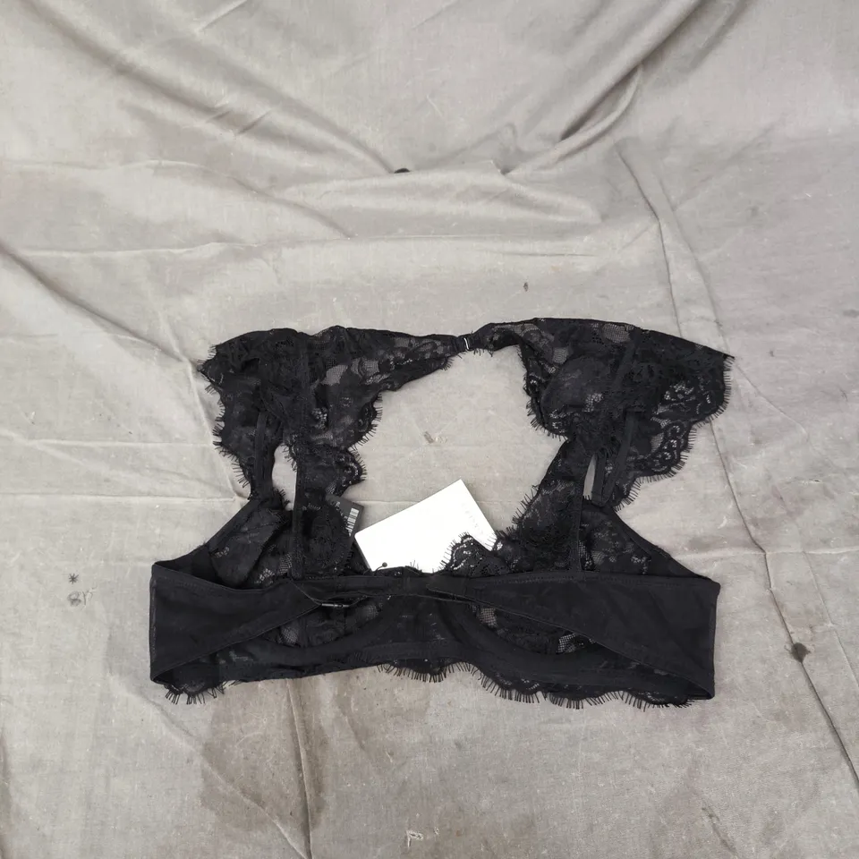 ZARA LINGERIE LACE BRALETTE – BLACK 34B