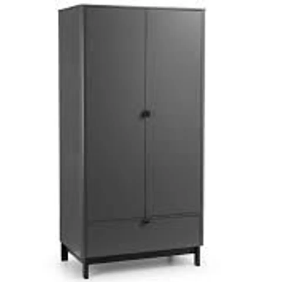 BOXED JANINE CHLOE 2 DOOR WARDROBE STORM GREY (2 BOXES)