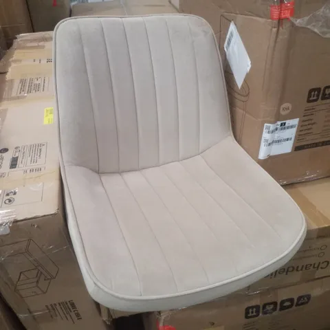 BOXED SET OF 2 BEIGE VELVET DINING CHAIRS