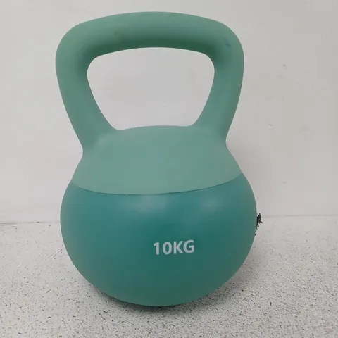 KETTLEBELL – 10KG, TEAL VINYL-COATED