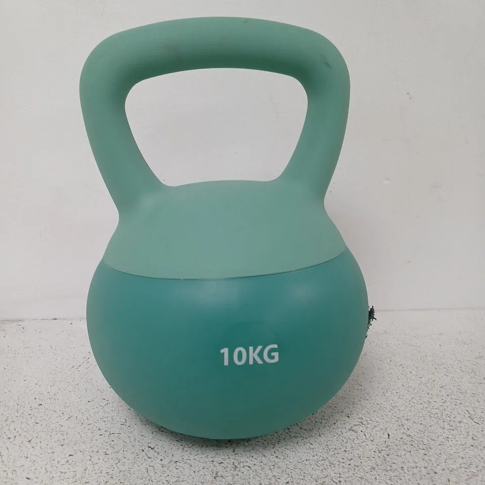 KETTLEBELL – 10KG, TEAL VINYL-COATED