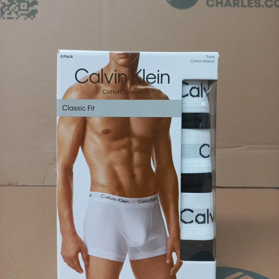 CALVIN KLEIN COTTON STRETCH CLASSIC FIT MEN'S BOXER BRIEFS, 3 PACK 