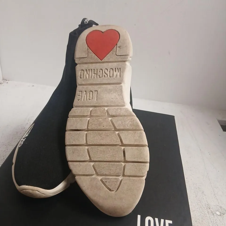 LOVE MOSCHINO SOCK SNEAKERS – BLACK, UK 6 (EU 39)