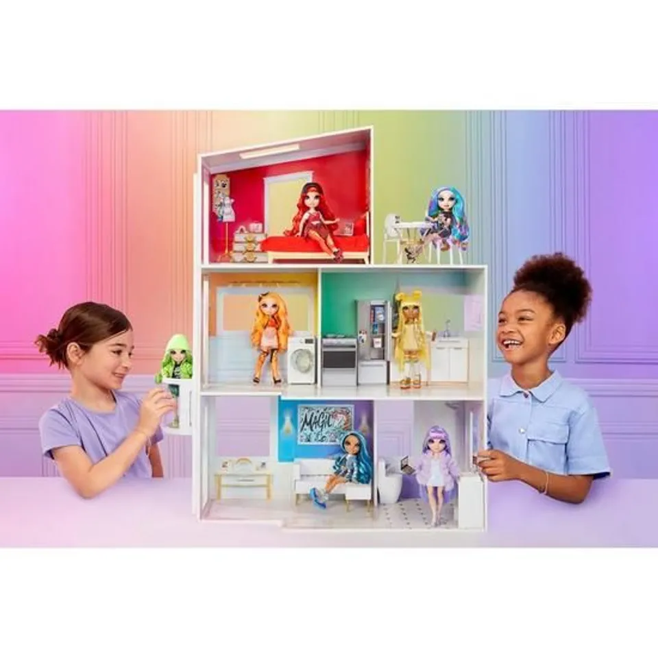 BOXED RAINBOW HIGH 3-STORY WOODEN TOWNHOUSE MAISON PLAY SET - COLLECTION ONLY