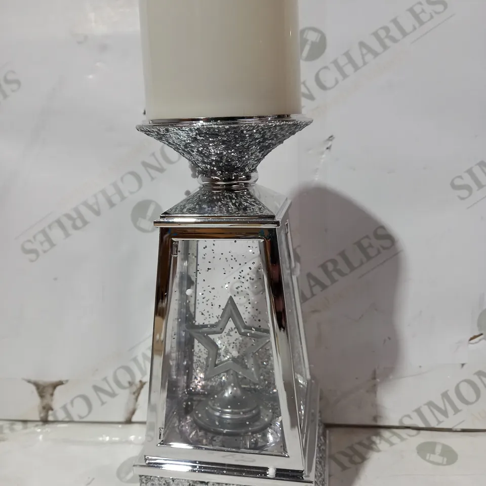 JM BY JULIEN MACDONALD FLAMELESS CANDLE HOLDER WITH SWIRLING GLITTER