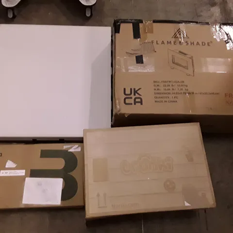 PALLET OF ASSORTED PRODUCTS INCLUDING FOLDING TABLE, WATER HEATING FAUCET, TRUNKI KIDS SUITCASE, FIREPLACE, OIL FILLED PANEL HEATER