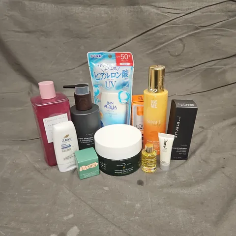APPROXIMATEY 20 HEALTH AND BEAUTY PRODUCTS TO INCLUDE - RITUALS... BEARD HYDRATOR - SUNDAY RAIN BUBBLE BATH - THE RITUAL OF JING RELAXING BODY SCRUB - ETC