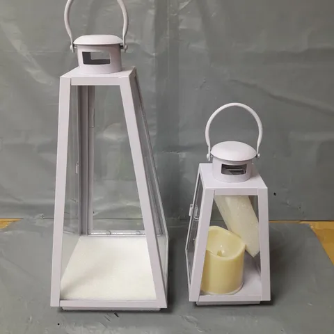 MY GARDEN STORIES SORBET COLLECTION SET OF 2 LANTERNS WITH LED CANDLES