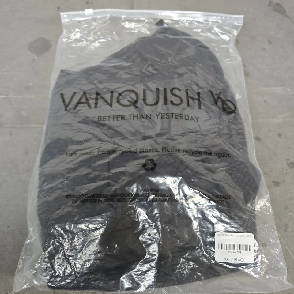 VANQUISH BEAST BLACK SHORTS – UK SIZE XXL – BLACK
