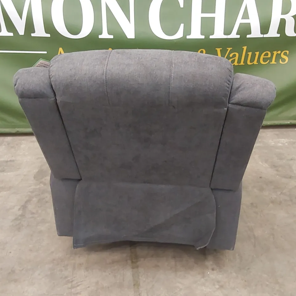 QUALITY DESIGNER SORRENTO FABRIC UPHOLSTERED MANUAL RECLINER ARM CHAIR - GREY