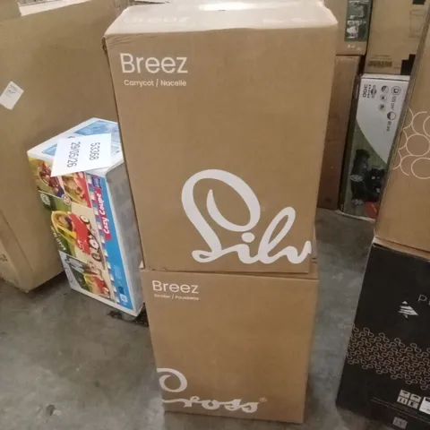 BOXED SILVER CROSS BREEZ STROLLER & CARRYCOT - CHAMPAGNE (2 BOXES)
