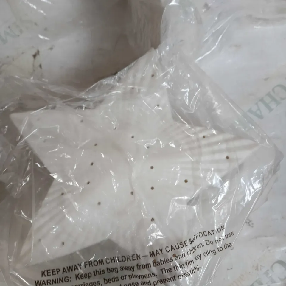 SET OF TWO WHITE LIGHT UP STARS