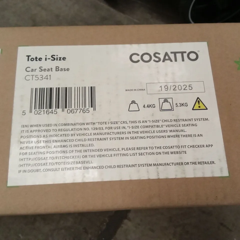 BOXED COSATTO TOTE I-SIZE CAR SEAT BASE