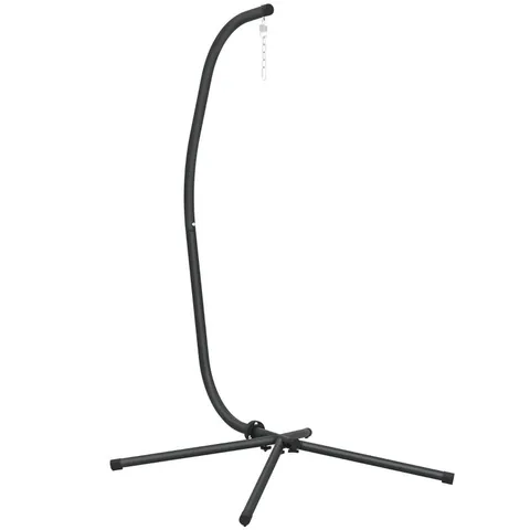 BOXED OUTSUNNY HANGING EGG CHAIR STAND ONLY, HAMMOCK CHAIR C-STAND WITH HANGING CHAIN, BLACK