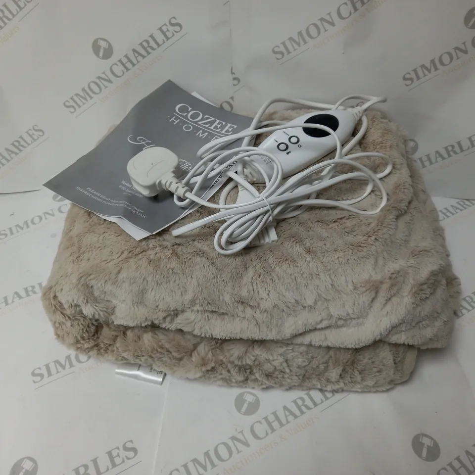 BOXED COZEE HOME HEATED BLANKET IN STONE 