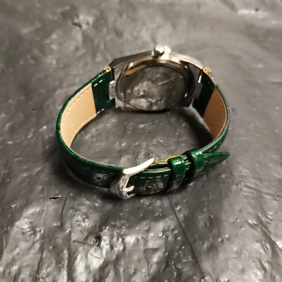 MENS ERNEST FERDINAND WATCH – DAY DATE CALENDAR DIAL – LEATHER STRAP