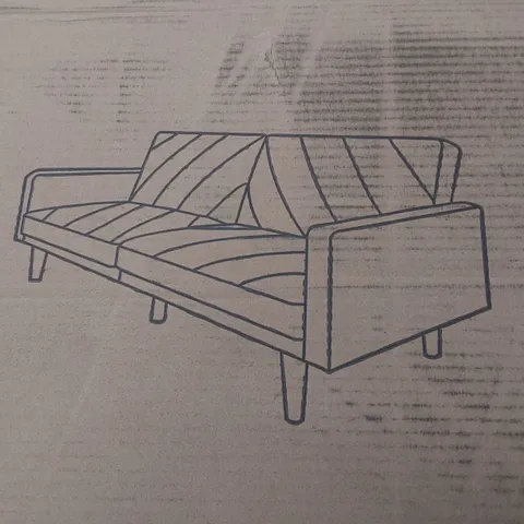 BOXED DESIGNER SOFA BED BLACK LINEN