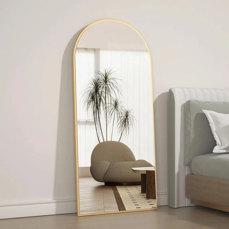 BOXED CARLYANN ALUMINIUM FRAMED FREESTANDING FULL LENGTH MIRROR 