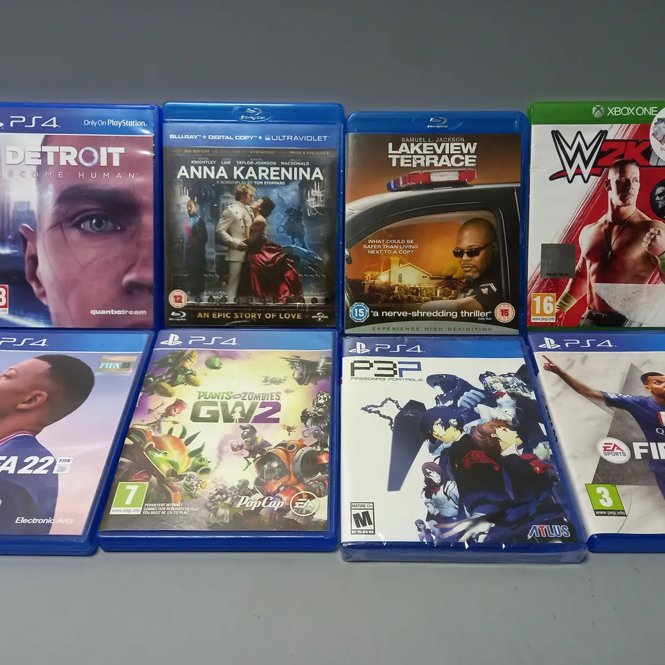 APPROXIMATELY 28 ASSORTED DVDS & GAMES TO INCLUDE FIFA 23 (PS4), TED & TED 2 MOVIE COLLECTION, THE HOLLOW CROWN (SERIES 1 & 2), ETC