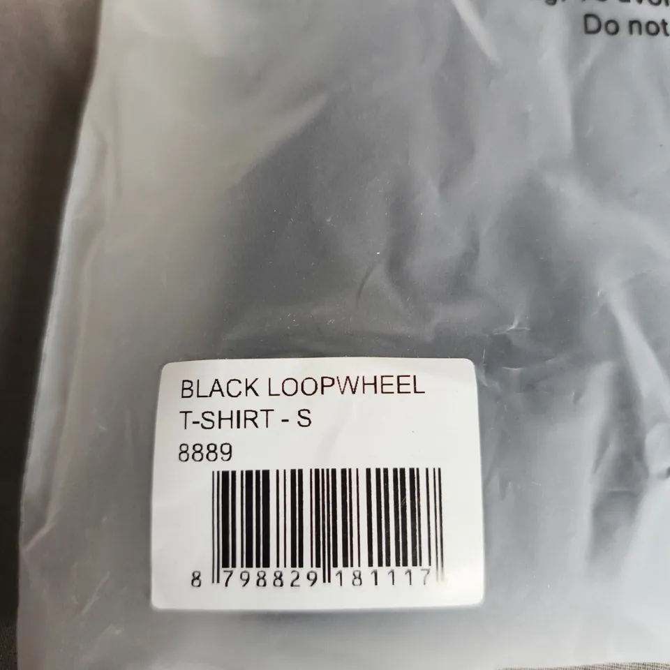 RAISED BY SOCIETY BLACK LOOPWHEEL T-SHIRT – SIZE S