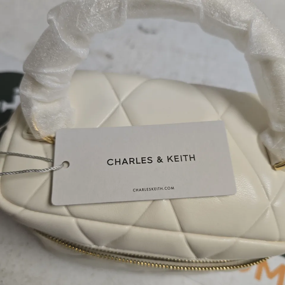 CHARLES & KEITH ARWEN (S) CREAM QUILTED HANDBAG