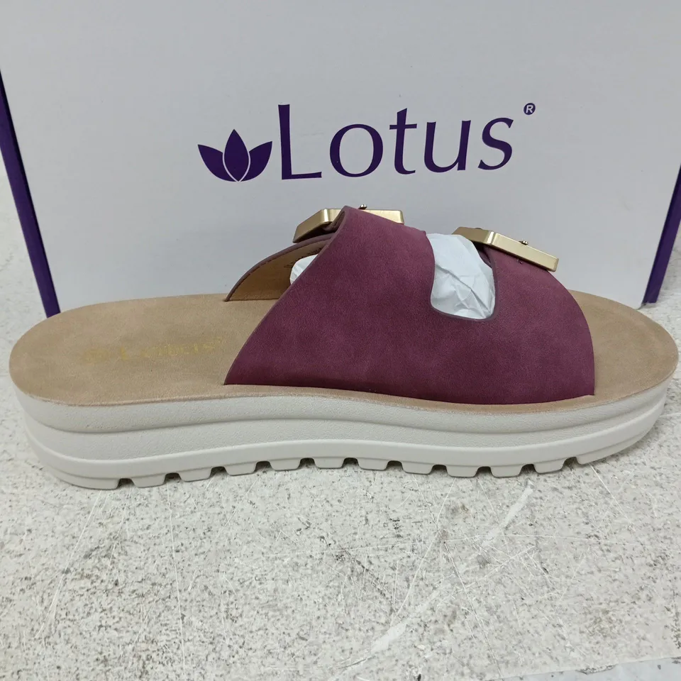 BOXED PAIR OF LOTUS VOLOS SHOES IN PLUM - EU 39