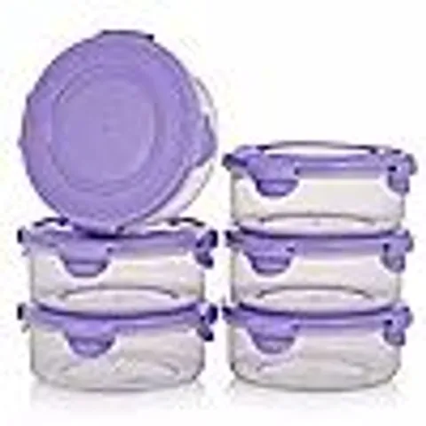 SET OF 6 LILAC LOCKNLOCK 700ML STORAGE CONTAINERS