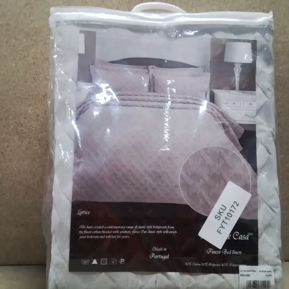 BRAND NEW MODA DE CASA SUPERKING SIZE BEAD SPREAD - TAUPE 
