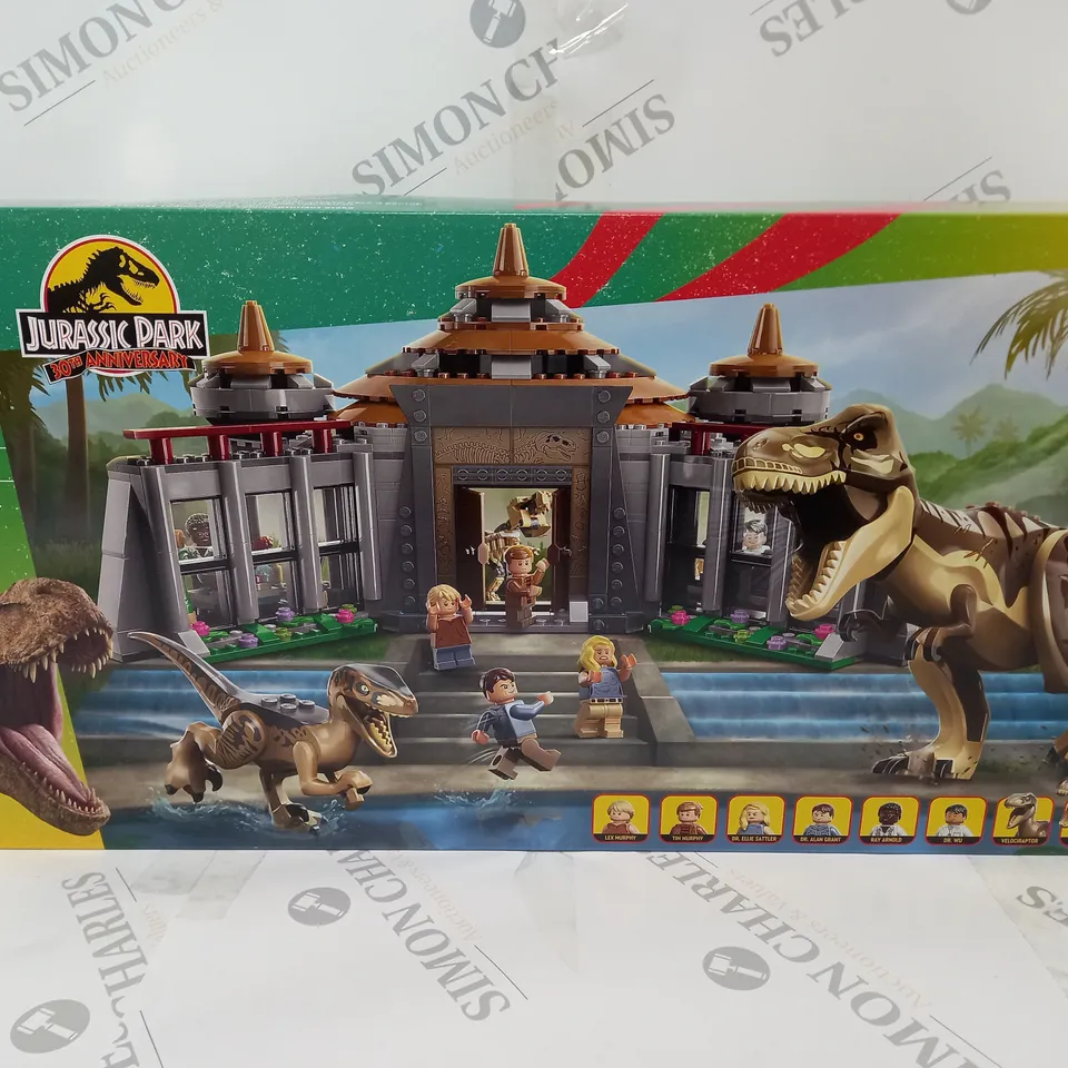 BOXED LEGO JURASSIC PARK 30TH ANNIVERSARY VISITOR CENTRE: T. REX & RAPTOR ATTACK 76961