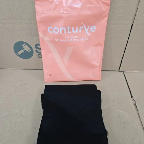 CONTURVE HIGH-WAISTED SHAPER BOYSHORTS IN BLACK SIZE MEDIUM