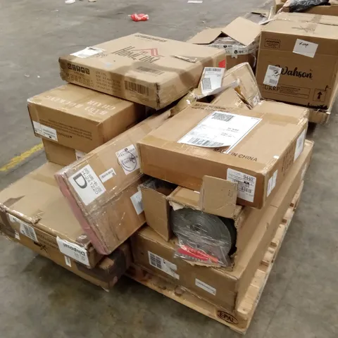 PALLET OF ASSORTED FURNITURE, HOUSEHOLD GOODS & PRODUCTS TO INCLUDE; BOXED FURNITURE ETC 