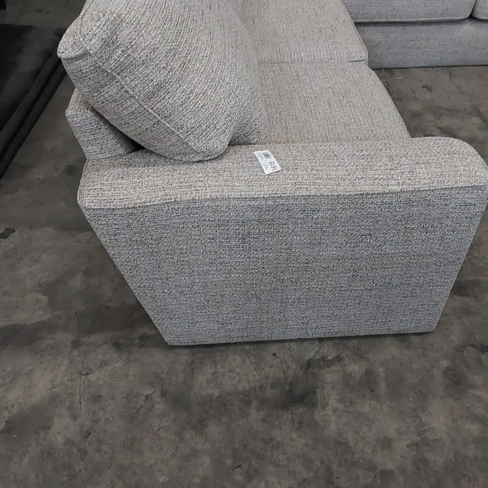 DESIGNER CORNER COUCH IN NATURAL WOVEN FABRIC 