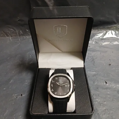 MENS LOUIS LACOMBE WATCH – BLACK DIAL - RUBBER STRAP