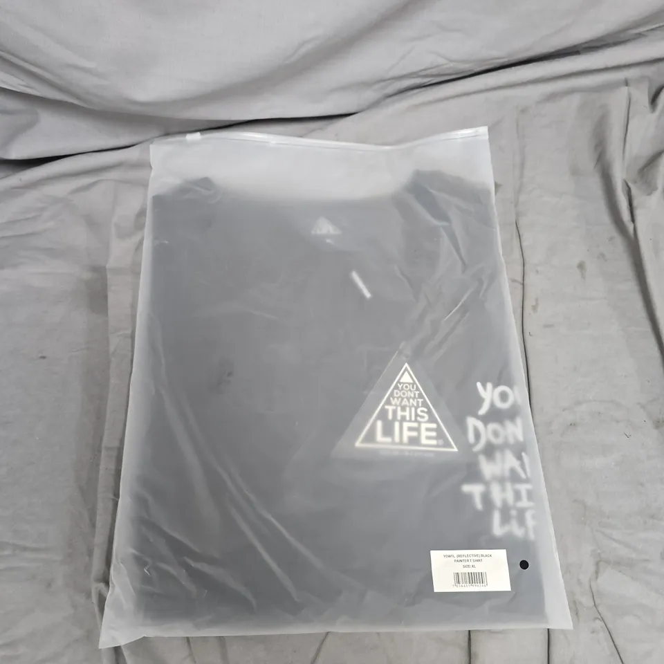BAGGED YOU DONT WANT THIS LIFE REFLECTIVE BLACK PAINTER TEE - SIZE XL