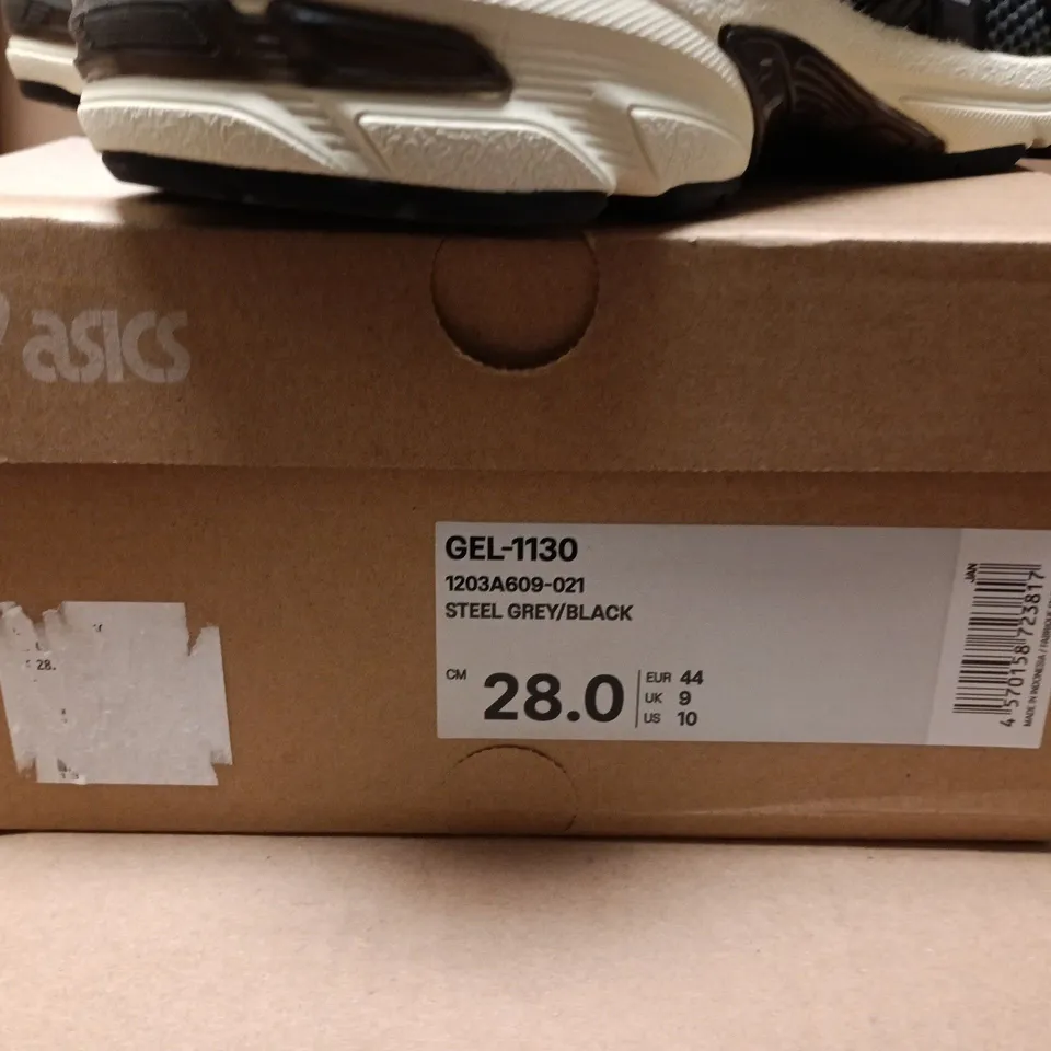 ASICS GEL-1130 TRAINERS – STEEL GREY/BLACK, UK 9 (EU 44)