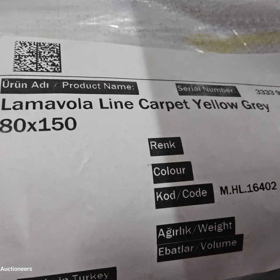 DESIGNER LAMAVOLA LINE RUG YELLOW/GREY 80 × 150