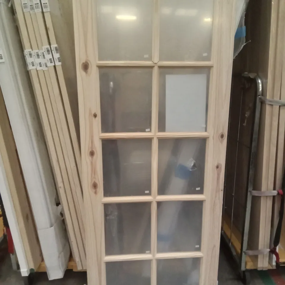 10 LITE KNOTTY PINE GLAZED INTERNAL DOOR 1981×762MM