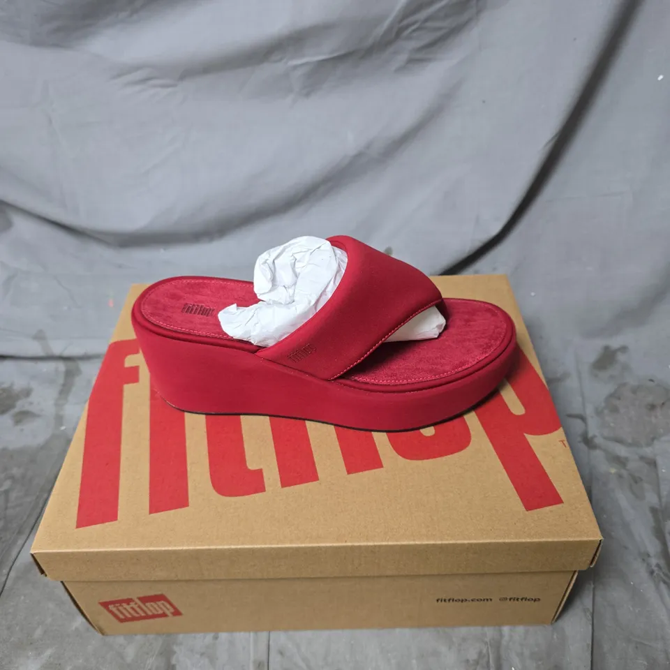 FITFLOP RED CROSS-STRAP PLATFORM SANDALS – WOMEN'S UK 6
