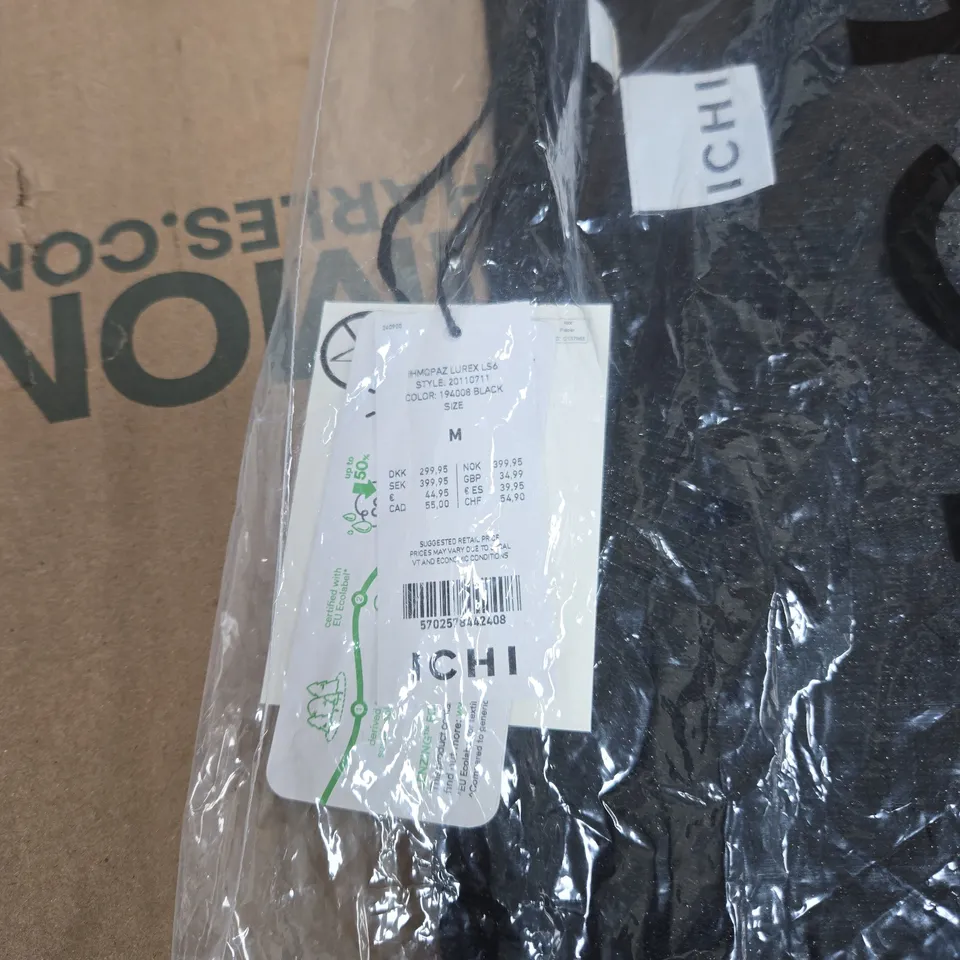 ICHI BLACK MEDIUM SLEEVED TOP BAGGED WITH TAGS RRP £34.99