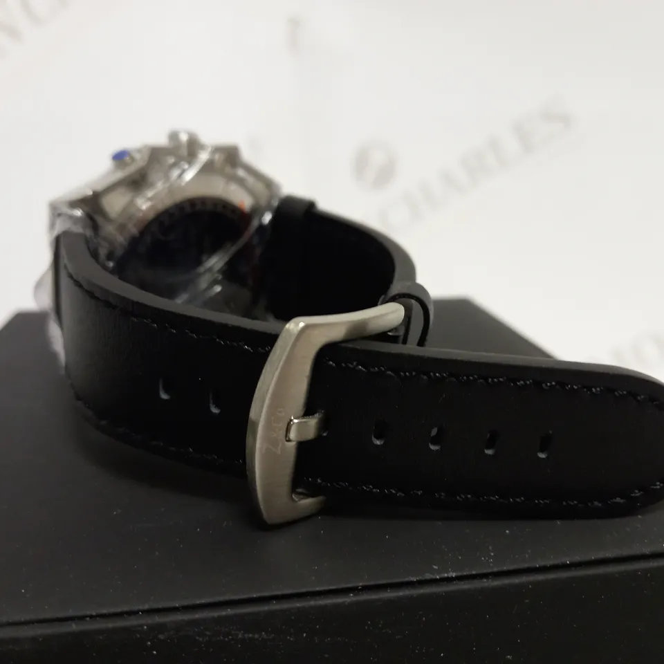 ZIHLMANN & CO TRIPLE DIAL STUD DETAIL LEATHER STRAP WATCH RRP £520
