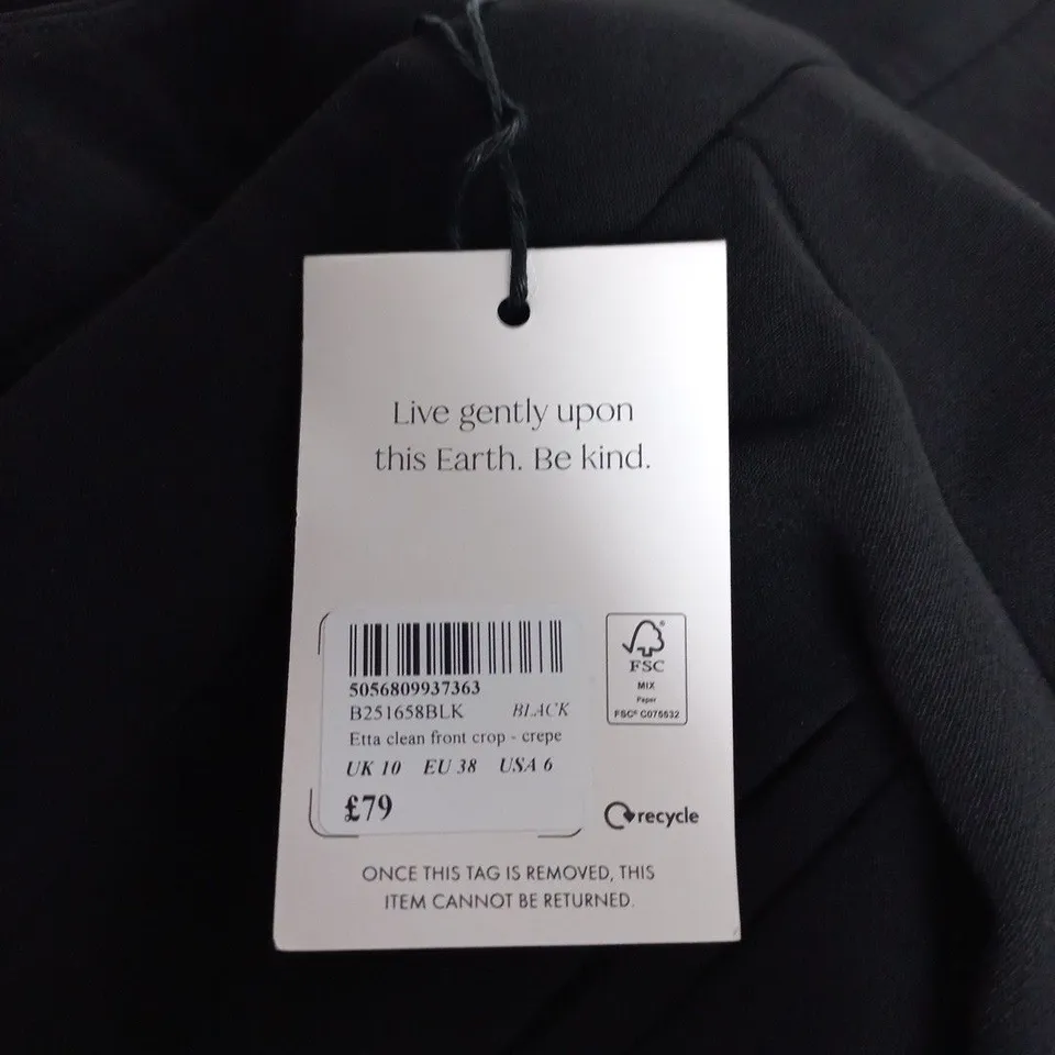NOBODYS CHILD ETTA CLEAN FRONT CROP TROUSERS- SIZE 10