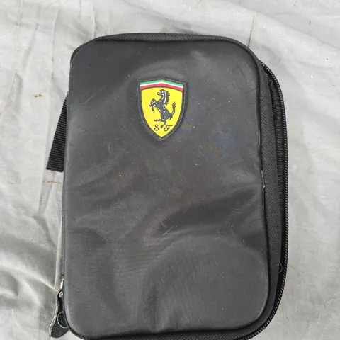 SCUDERIA FERRARI BLACK ZIP POUCH CASE