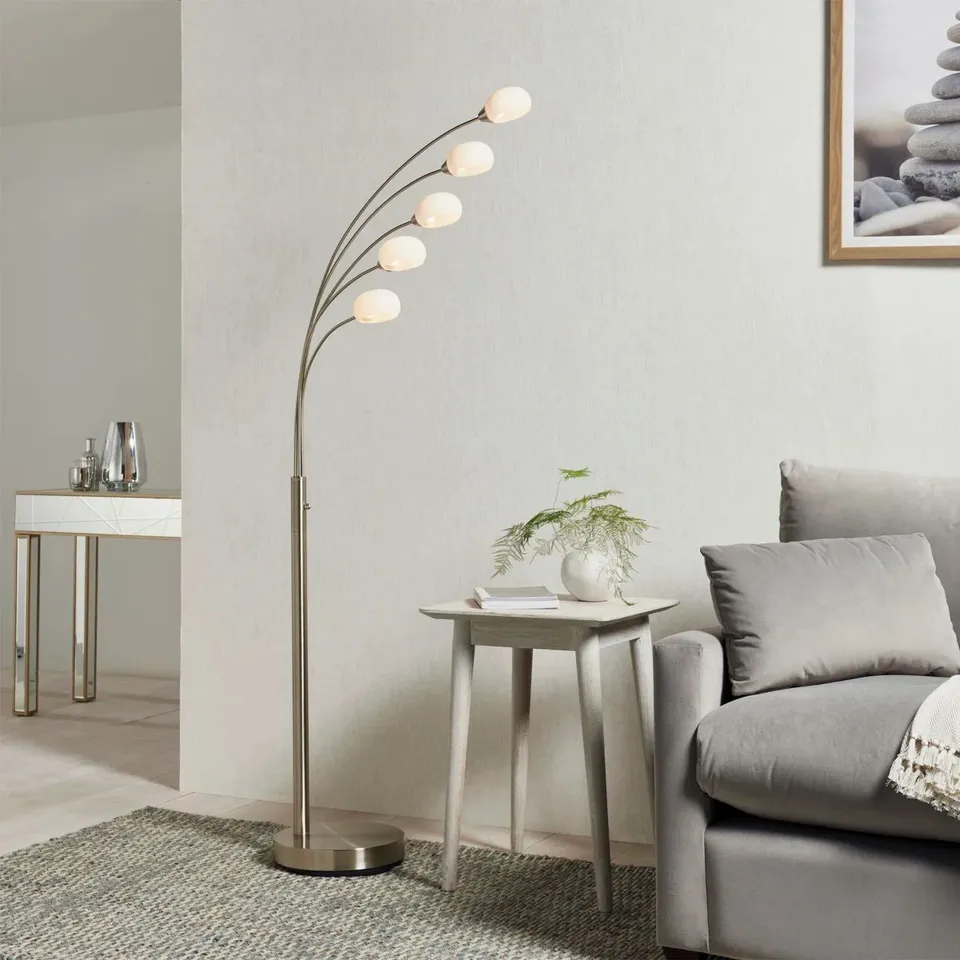 BOXED EISENBARTH 180CM SATIN NICKEL LED TREE FLOOR LAMP