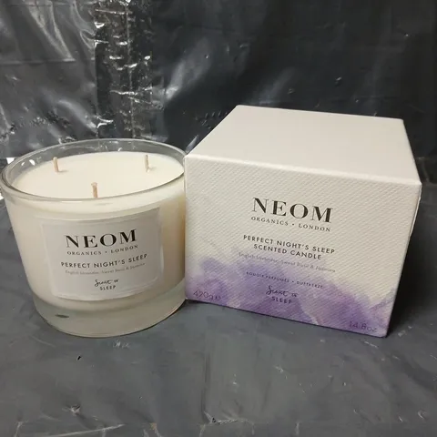BOXED NEOM PERFECT NIGHTS SLEEP SCENTED CANDLE (ENGLISH LAVENDER, SWEET BASIL & JASMINE) (420g) - COLLECTION ONLY