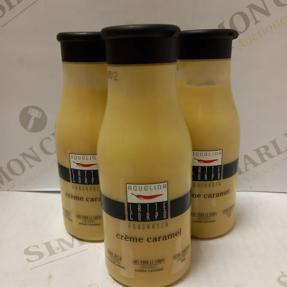 LOT OF APPROX 14 X 250ML AQUOLINA CARAMEL BODY MILK 