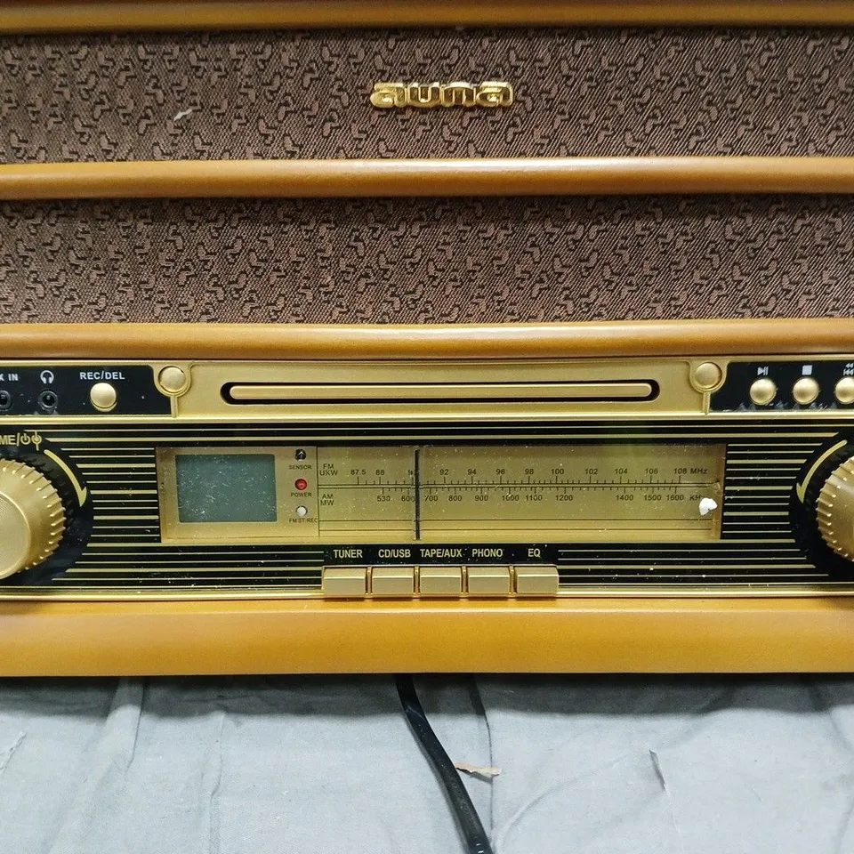 AUNA VINTAGE-STYLE CONSOLE RADIO HI-FI WITH AM/FM, CD/USB, TAPE & PHONO – WOODEN CABINET