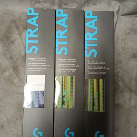 3 X LOGITECH REVERSIBLE SOFT HEADBANDS 